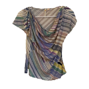Anthropologie Little Yellow Button Blouse Size  Small Wool/Tensel